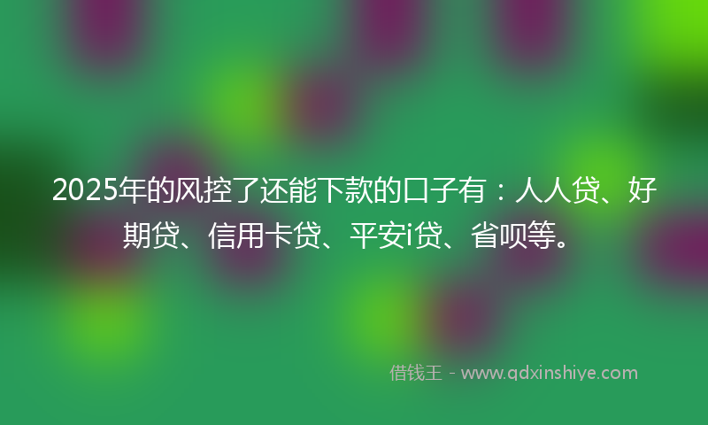 2025年的风控了还能下款的口子有：人人贷、好期贷、信用卡贷、平安i贷、省呗等。
