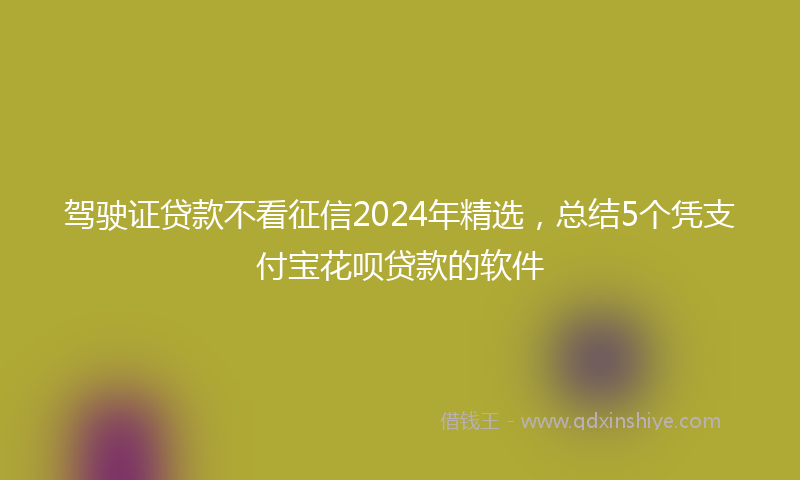 驾驶证贷款不看征信2024年精选，总结5个凭支付宝花呗贷款的软件
