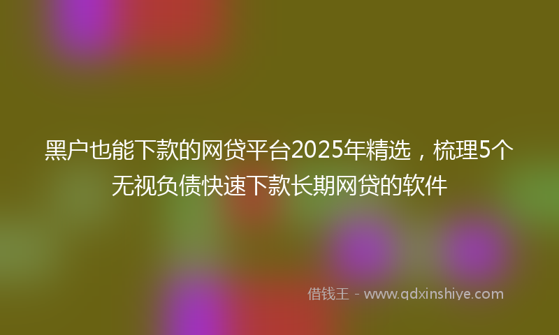 黑户也能下款的网贷平台2025年精选，梳理5个无视负债快速下款长期网贷的软件