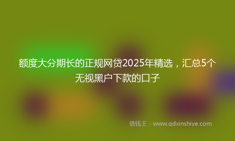 额度大分期长的正规网贷2025年精选，汇总5个无视黑户下款的口子
