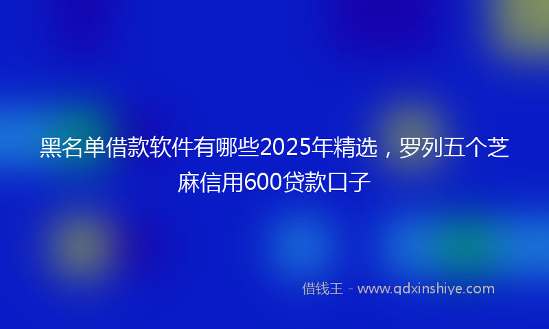 黑名单借款软件有哪些2025年精选，罗列五个芝麻信用600贷款口子