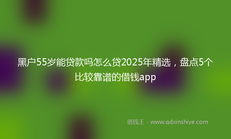 黑户55岁能贷款吗怎么贷2025年精选，盘点5个比较靠谱的借钱app