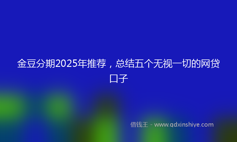 金豆分期2025年推荐，总结五个无视一切的网贷口子