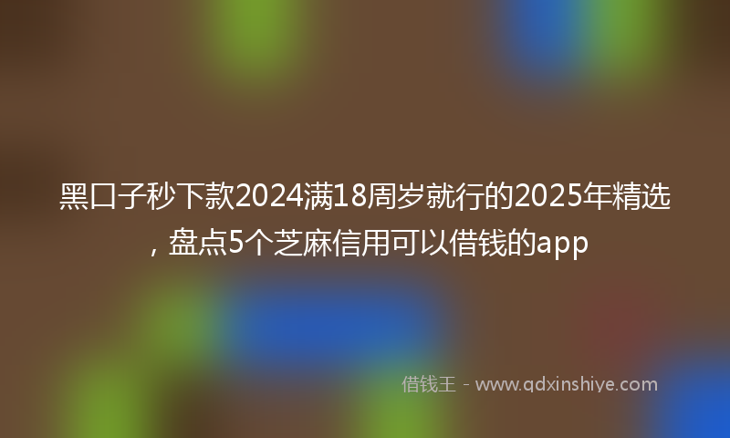 黑口子秒下款2024满18周岁就行的2025年精选，盘点5个芝麻信用可以借钱的app