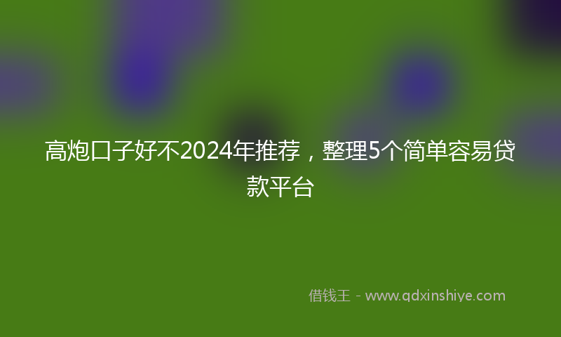 高炮口子好不2024年推荐，整理5个简单容易贷款平台