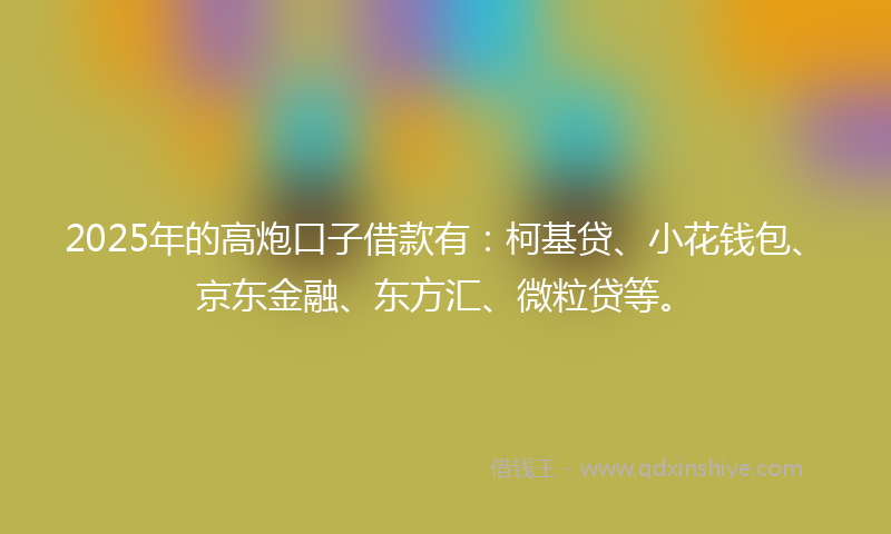 2025年的高炮口子借款有：柯基贷、小花钱包、京东金融、东方汇、微粒贷等。