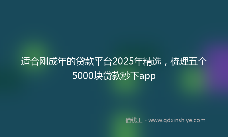 适合刚成年的贷款平台2025年精选，梳理五个5000块贷款秒下app