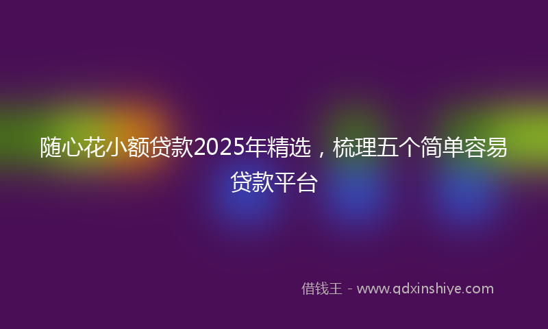 随心花小额贷款2025年精选，梳理五个简单容易贷款平台