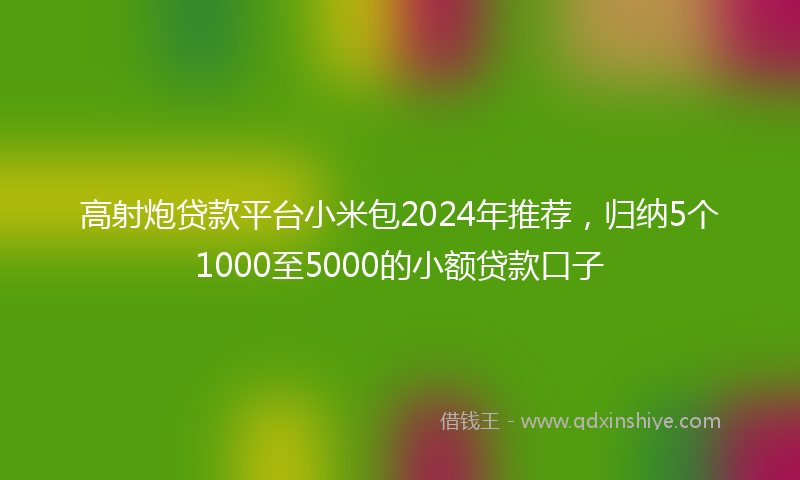 高射炮贷款平台小米包2024年推荐，归纳5个1000至5000的小额贷款口子
