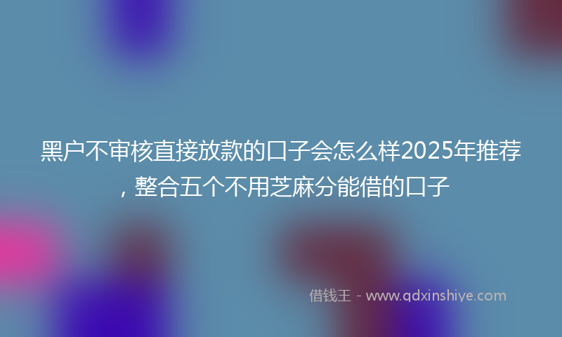 黑户不审核直接放款的口子会怎么样2025年推荐，整合五个不用芝麻分能借的口子