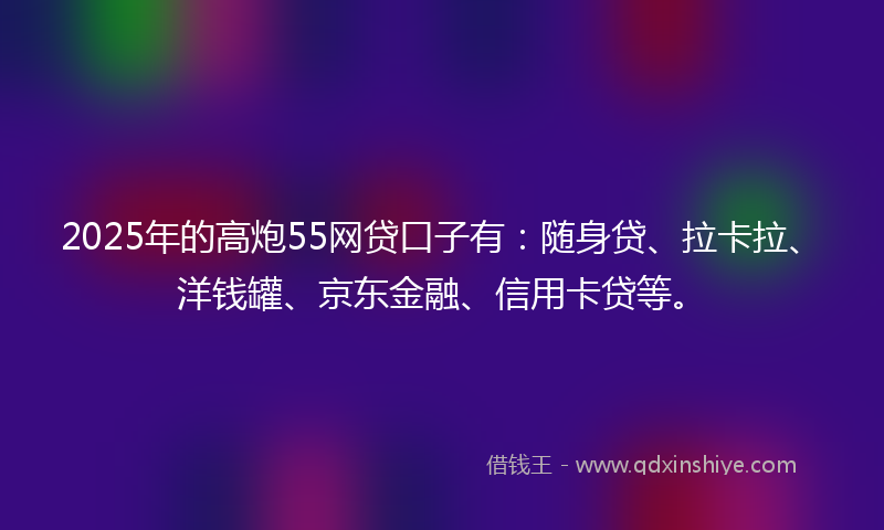 2025年的高炮55网贷口子有：随身贷、拉卡拉、洋钱罐、京东金融、信用卡贷等。