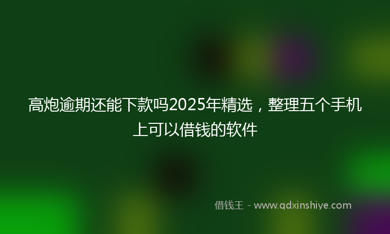 高炮逾期还能下款吗2025年精选，整理五个手机上可以借钱的软件