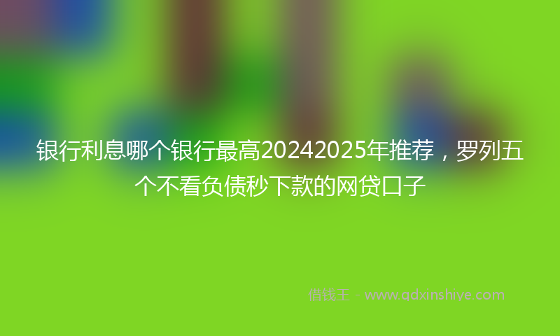 银行利息哪个银行最高20242025年推荐，罗列五个不看负债秒下款的网贷口子