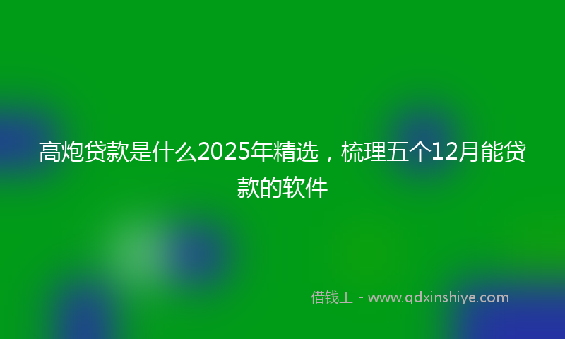 高炮贷款是什么2025年精选，梳理五个12月能贷款的软件