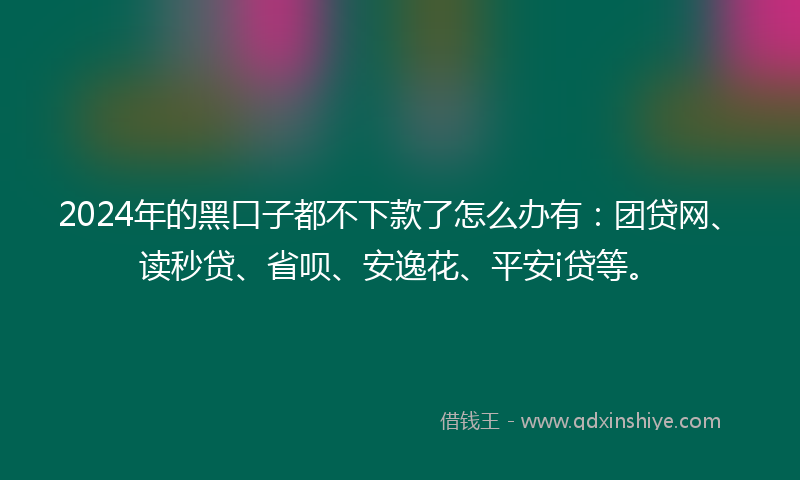 2024年的黑口子都不下款了怎么办有：团贷网、读秒贷、省呗、安逸花、平安i贷等。