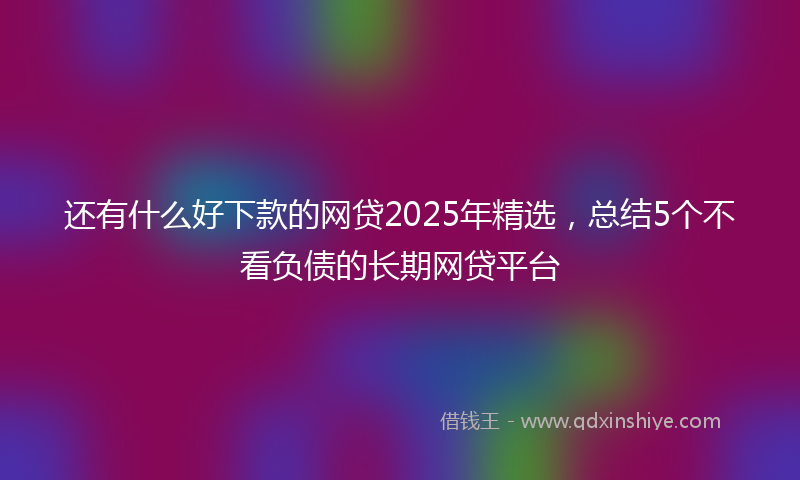 还有什么好下款的网贷2025年精选，总结5个不看负债的长期网贷平台