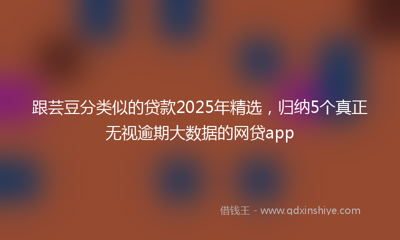 跟芸豆分类似的贷款2025年精选，归纳5个真正无视逾期大数据的网贷app