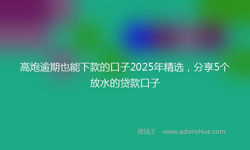高炮逾期也能下款的口子2025年精选，分享5个放水的贷款口子