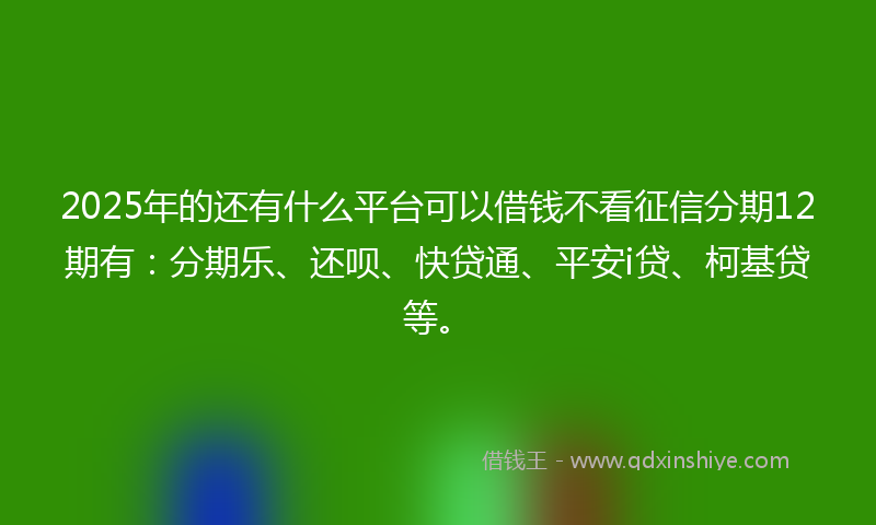 2025年的还有什么平台可以借钱不看征信分期12期有：分期乐、还呗、快贷通、平安i贷、柯基贷等。