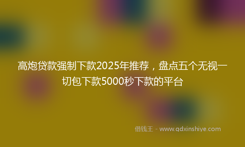 高炮贷款强制下款2025年推荐，盘点五个无视一切包下款5000秒下款的平台