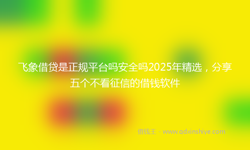 飞象借贷是正规平台吗安全吗2025年精选，分享五个不看征信的借钱软件