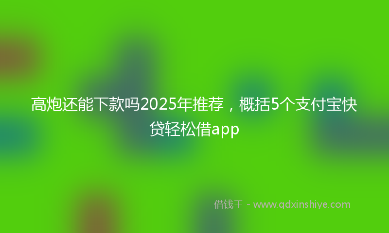 高炮还能下款吗2025年推荐，概括5个支付宝快贷轻松借app