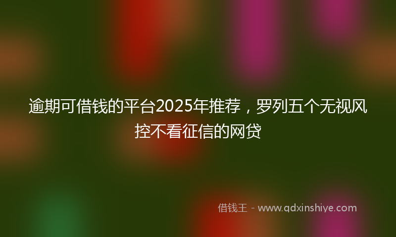 逾期可借钱的平台2025年推荐，罗列五个无视风控不看征信的网贷