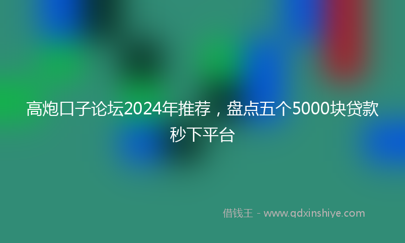 高炮口子论坛2024年推荐，盘点五个5000块贷款秒下平台