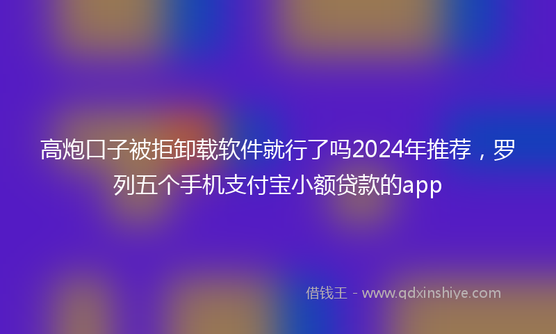 高炮口子被拒卸载软件就行了吗2024年推荐，罗列五个手机支付宝小额贷款的app