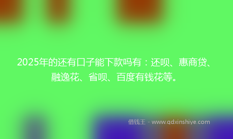 2025年的还有口子能下款吗有：还呗、惠商贷、融逸花、省呗、百度有钱花等。