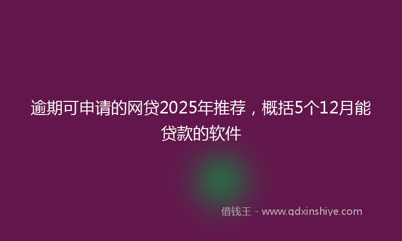 逾期可申请的网贷2025年推荐，概括5个12月能贷款的软件