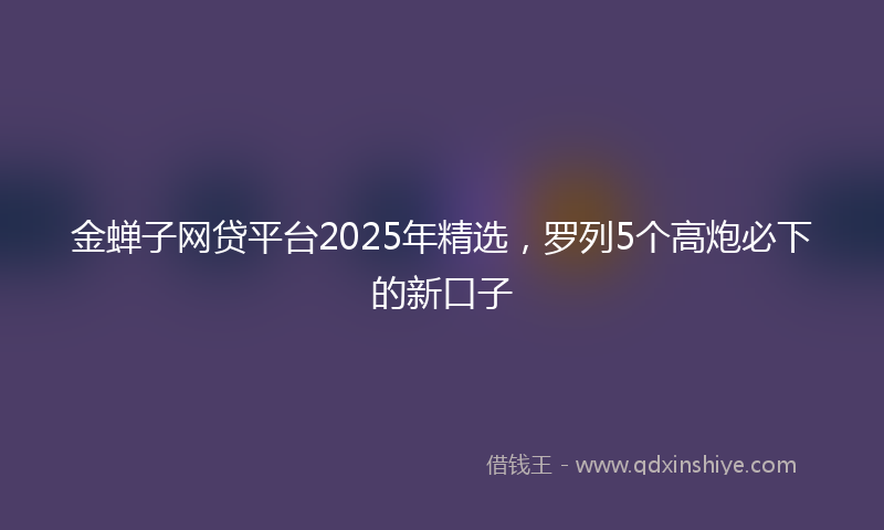 金蝉子网贷平台2025年精选，罗列5个高炮必下的新口子