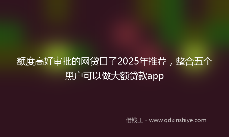 额度高好审批的网贷口子2025年推荐，整合五个黑户可以做大额贷款app