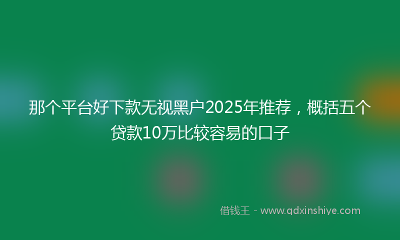 那个平台好下款无视黑户2025年推荐，概括五个贷款10万比较容易的口子