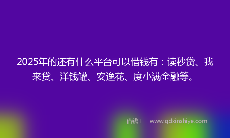 2025年的还有什么平台可以借钱有：读秒贷、我来贷、洋钱罐、安逸花、度小满金融等。