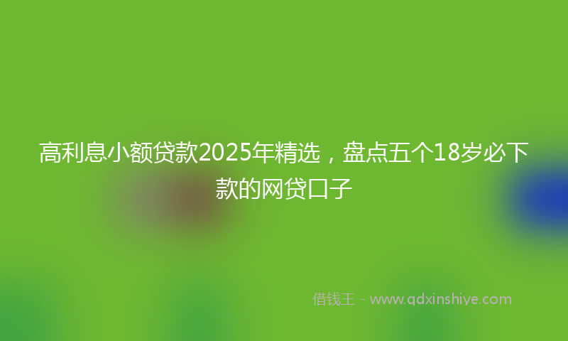 高利息小额贷款2025年精选，盘点五个18岁必下款的网贷口子
