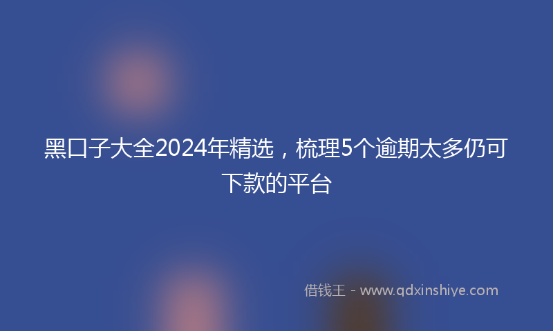 黑口子大全2024年精选，梳理5个逾期太多仍可下款的平台