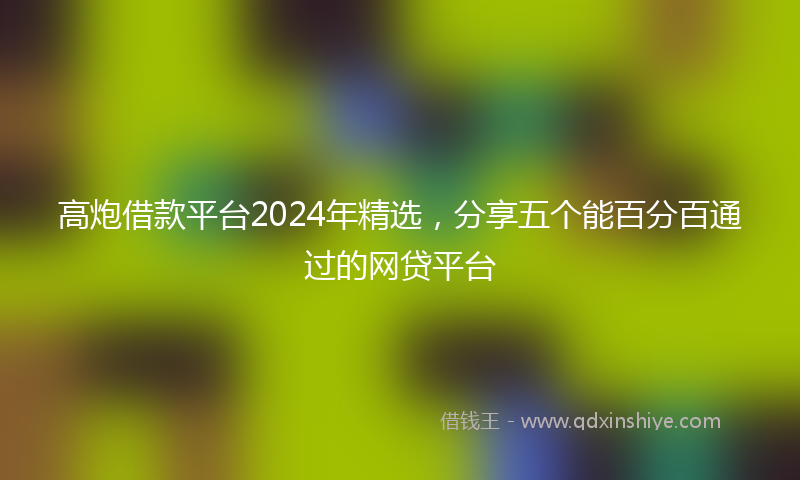 高炮借款平台2024年精选，分享五个能百分百通过的网贷平台