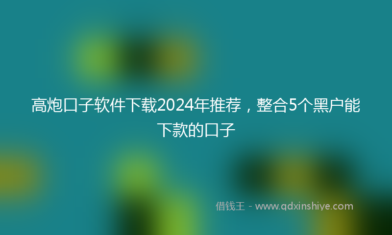 高炮口子软件下载2024年推荐，整合5个黑户能下款的口子