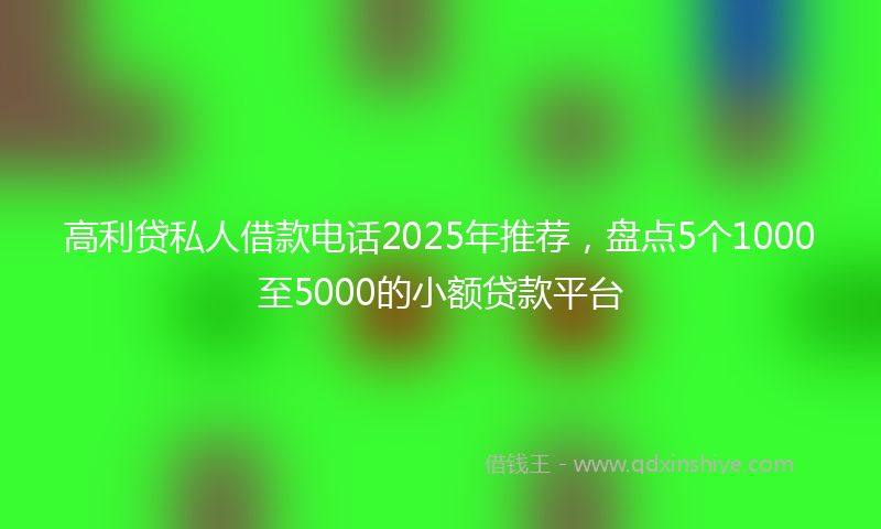 高利贷私人借款电话2025年推荐，盘点5个1000至5000的小额贷款平台
