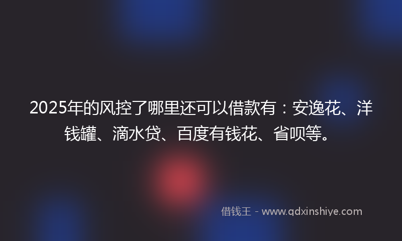 2025年的风控了哪里还可以借款有：安逸花、洋钱罐、滴水贷、百度有钱花、省呗等。
