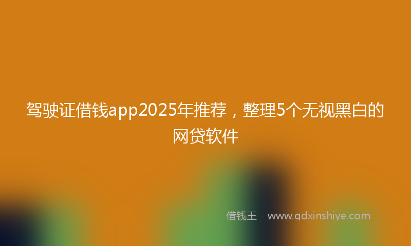 驾驶证借钱app2025年推荐，整理5个无视黑白的网贷软件