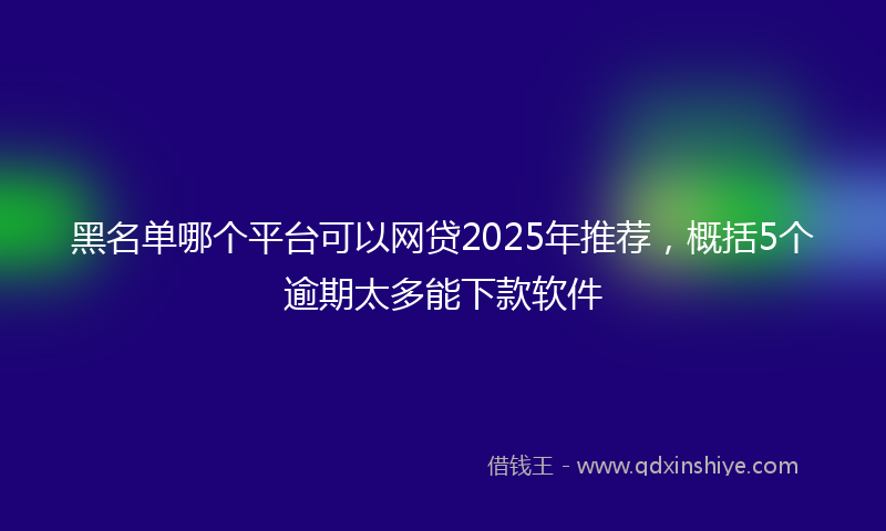 黑名单哪个平台可以网贷2025年推荐，概括5个逾期太多能下款软件