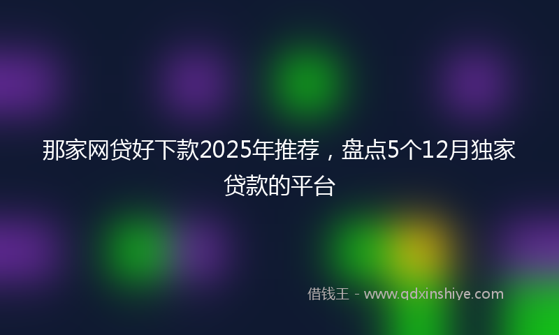 那家网贷好下款2025年推荐，盘点5个12月独家贷款的平台