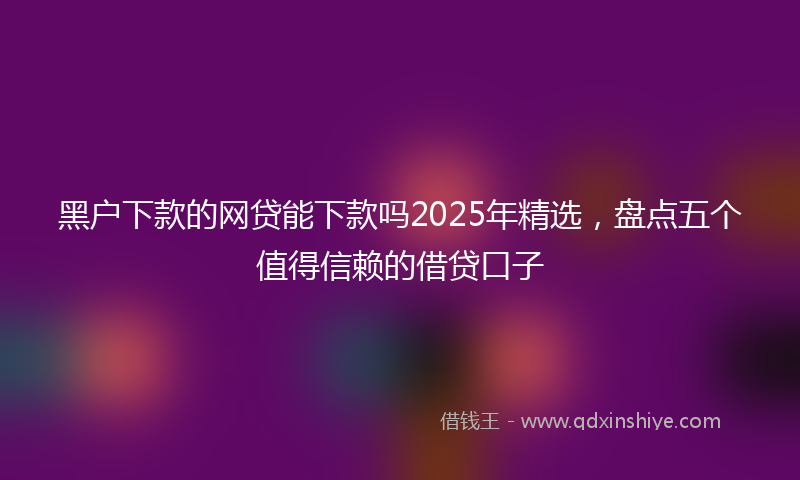 黑户下款的网贷能下款吗2025年精选，盘点五个值得信赖的借贷口子