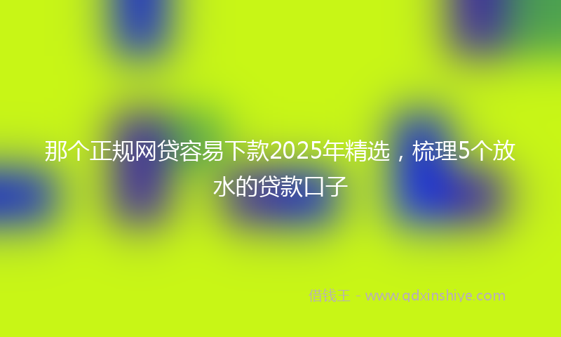 那个正规网贷容易下款2025年精选，梳理5个放水的贷款口子
