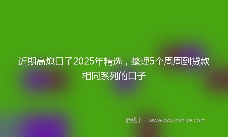 近期高炮口子2025年精选，整理5个周周到贷款相同系列的口子