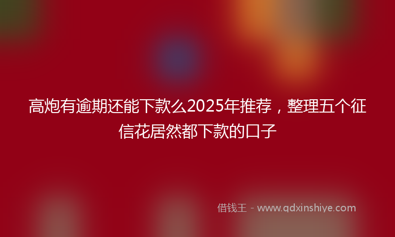 高炮有逾期还能下款么2025年推荐，整理五个征信花居然都下款的口子