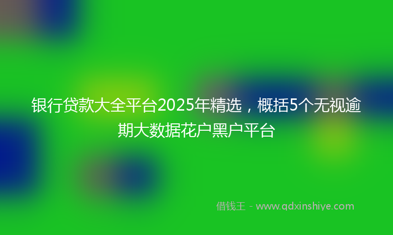 银行贷款大全平台2025年精选，概括5个无视逾期大数据花户黑户平台