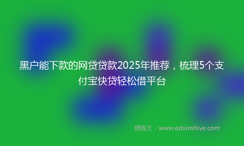 黑户能下款的网贷贷款2025年推荐，梳理5个支付宝快贷轻松借平台